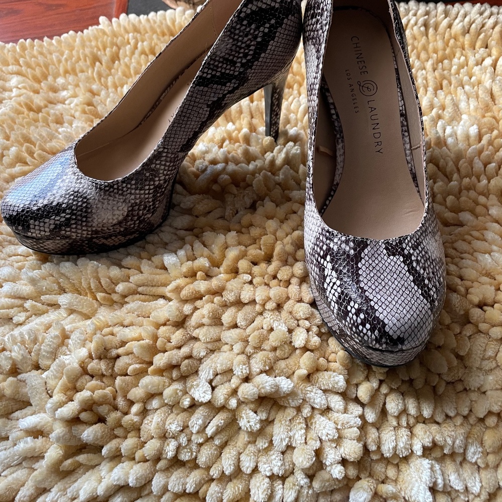 Snake print heels